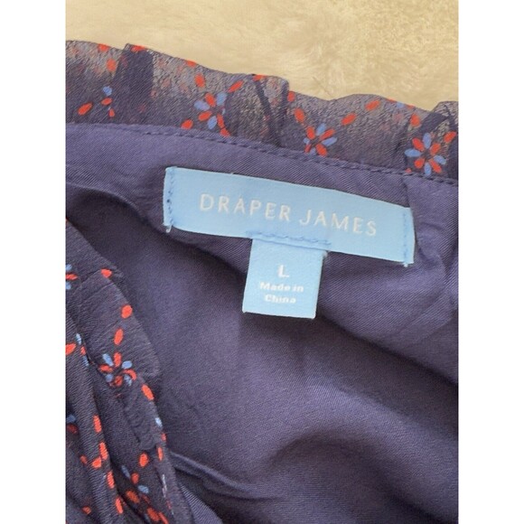 Draper James Hem Dress size L Elbow puffed Sleeve pockets smocked waist Bandana - Picture 15 of 16